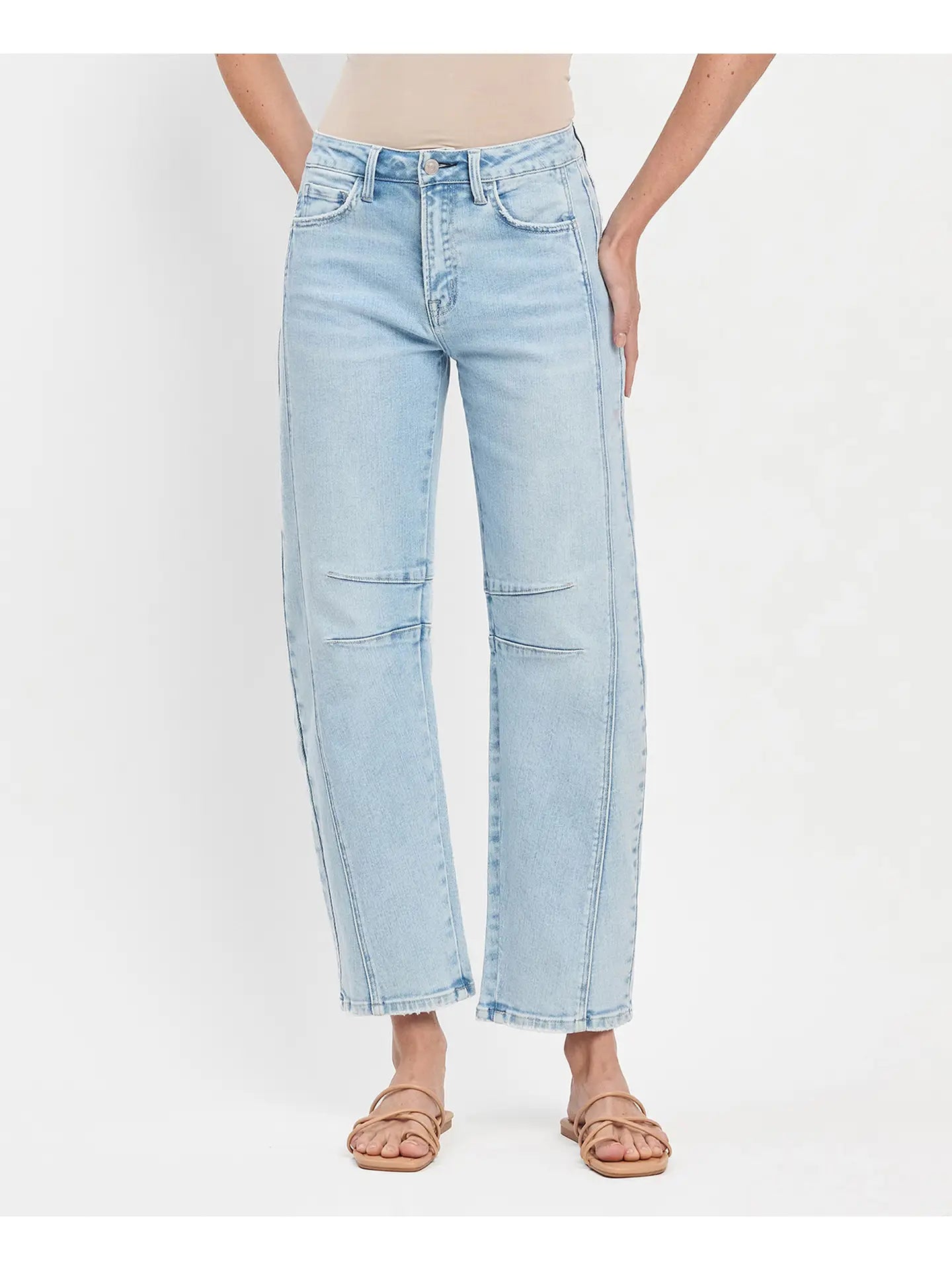 Mila High Rise Light Wash Barrel Leg Jeans