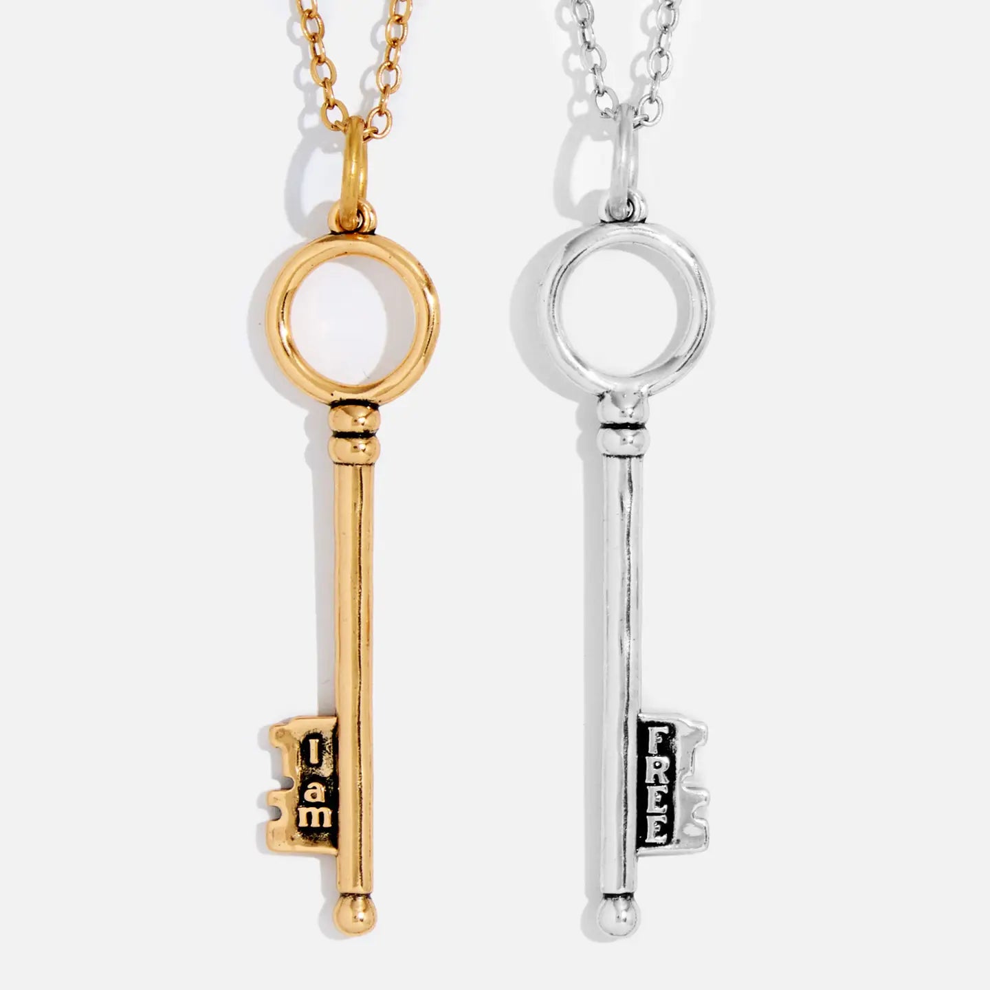 I Am Free Key Dainty Necklace-Gold