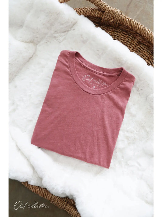 OC Basic Solid T-Shirt-Heather Mauve