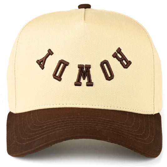 C.C Rowdy Letter Embroidered Two Tone Trucker Cap