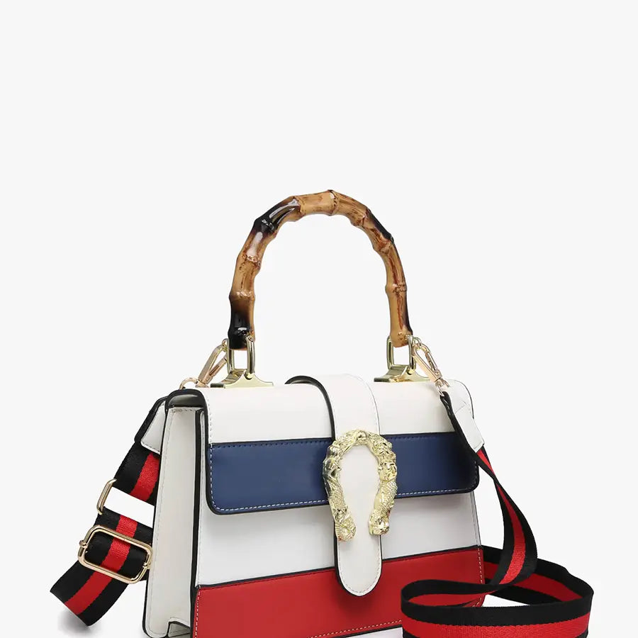 Anya Color Block Crossbody w/ Guitar Strap