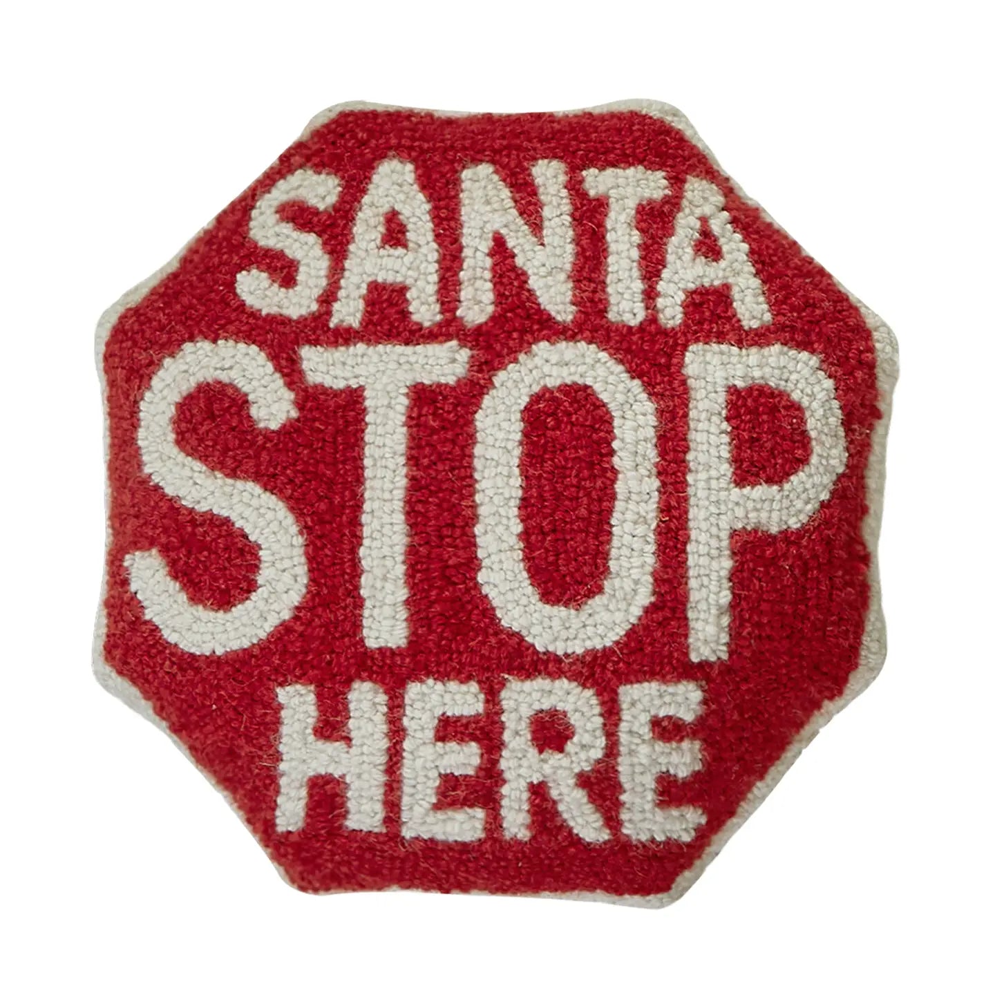 Shaped Santa Stop Sign Hook Pillow