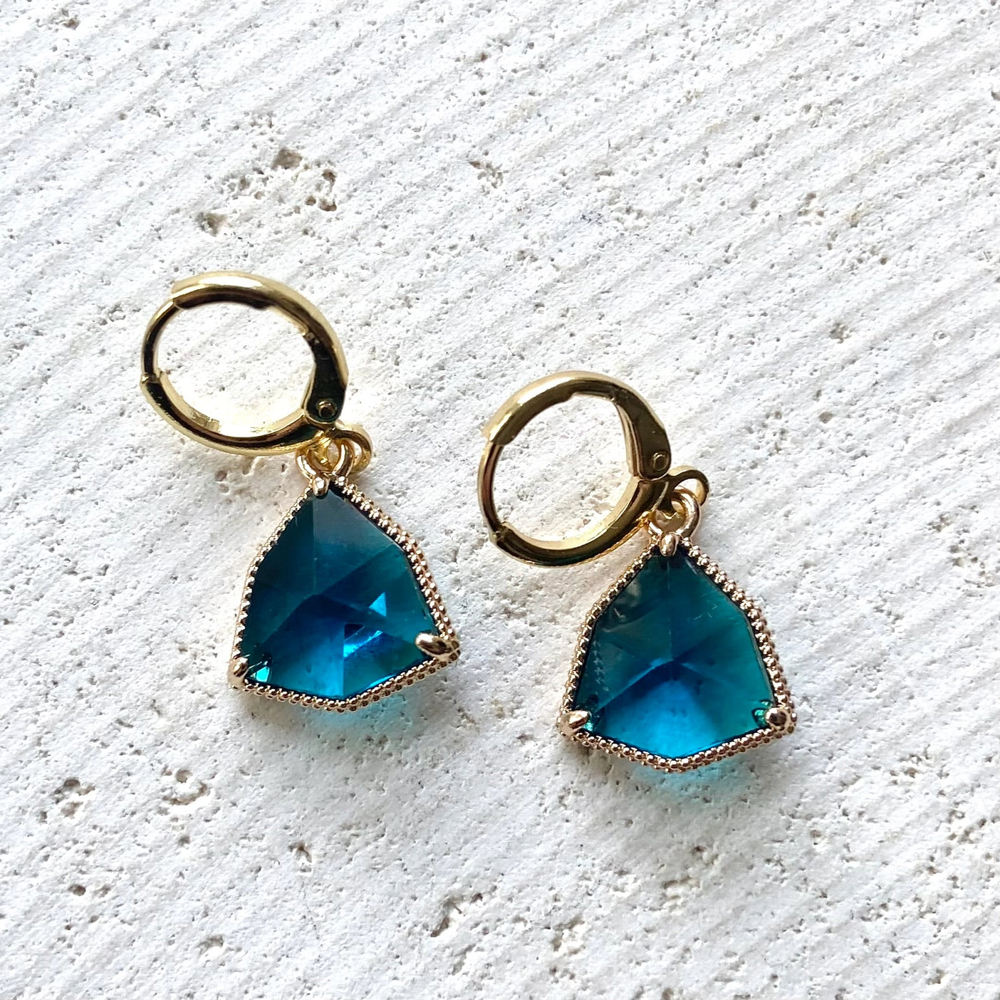 Teal Crystal Earrings