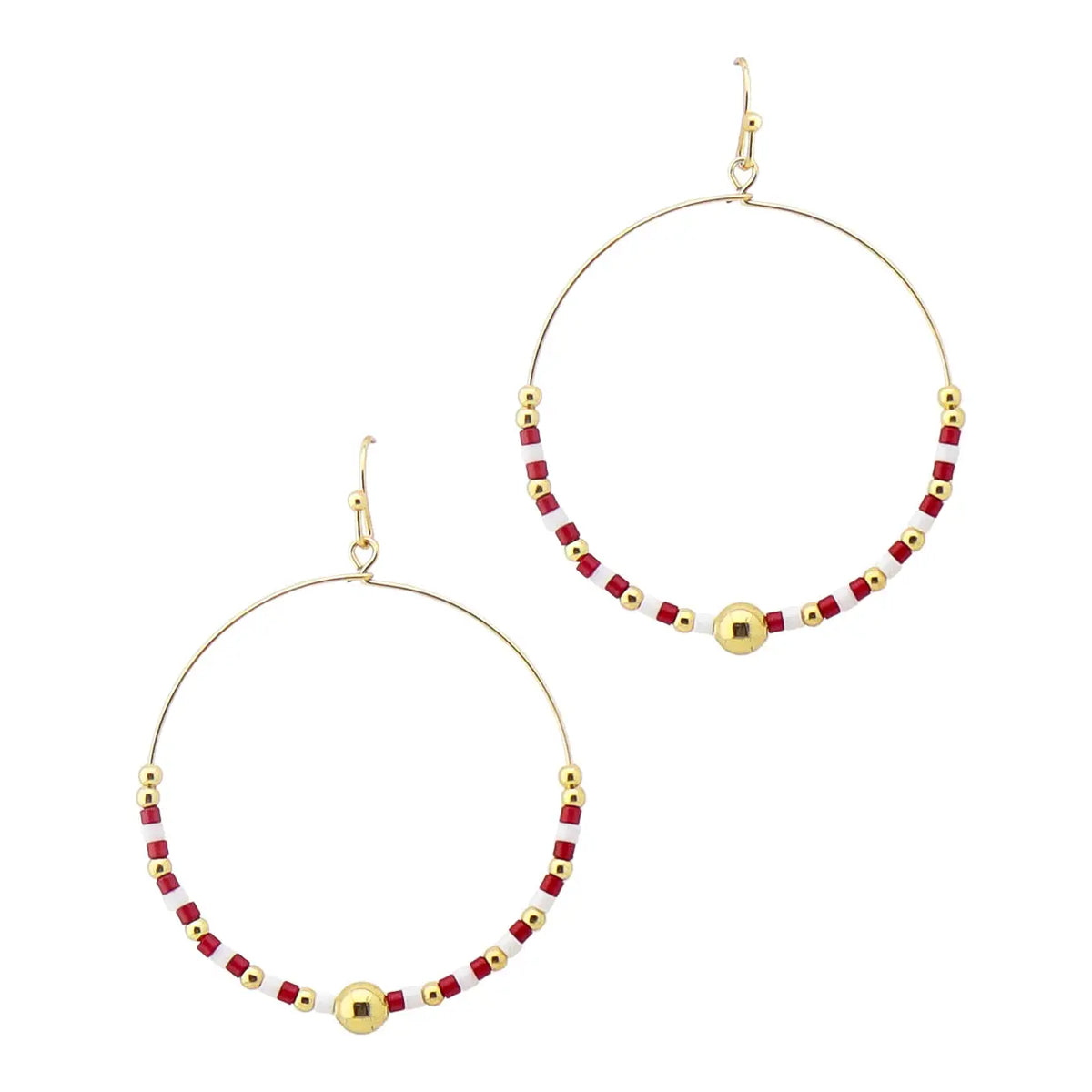 Veda Red White Earrings
