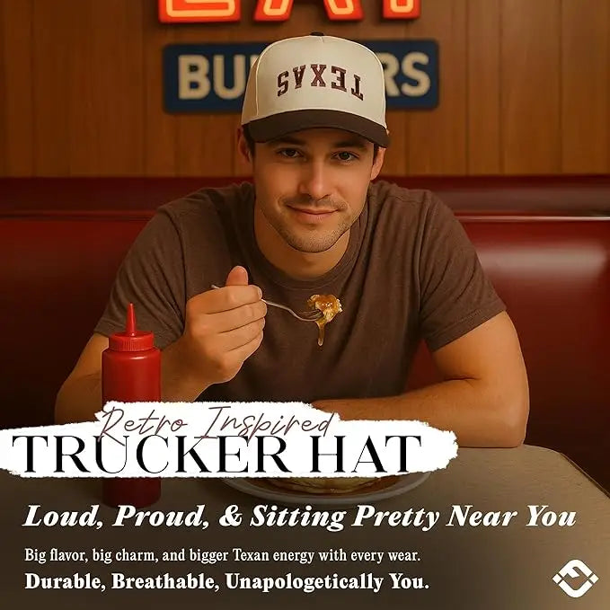 Two Tone Embroidered Cap - Texas-Brown/Beige
