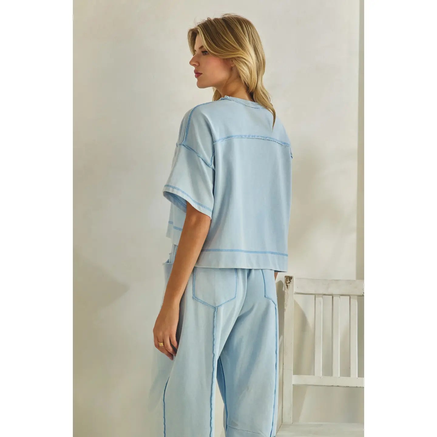 Cropped Easy Set-Light Blue