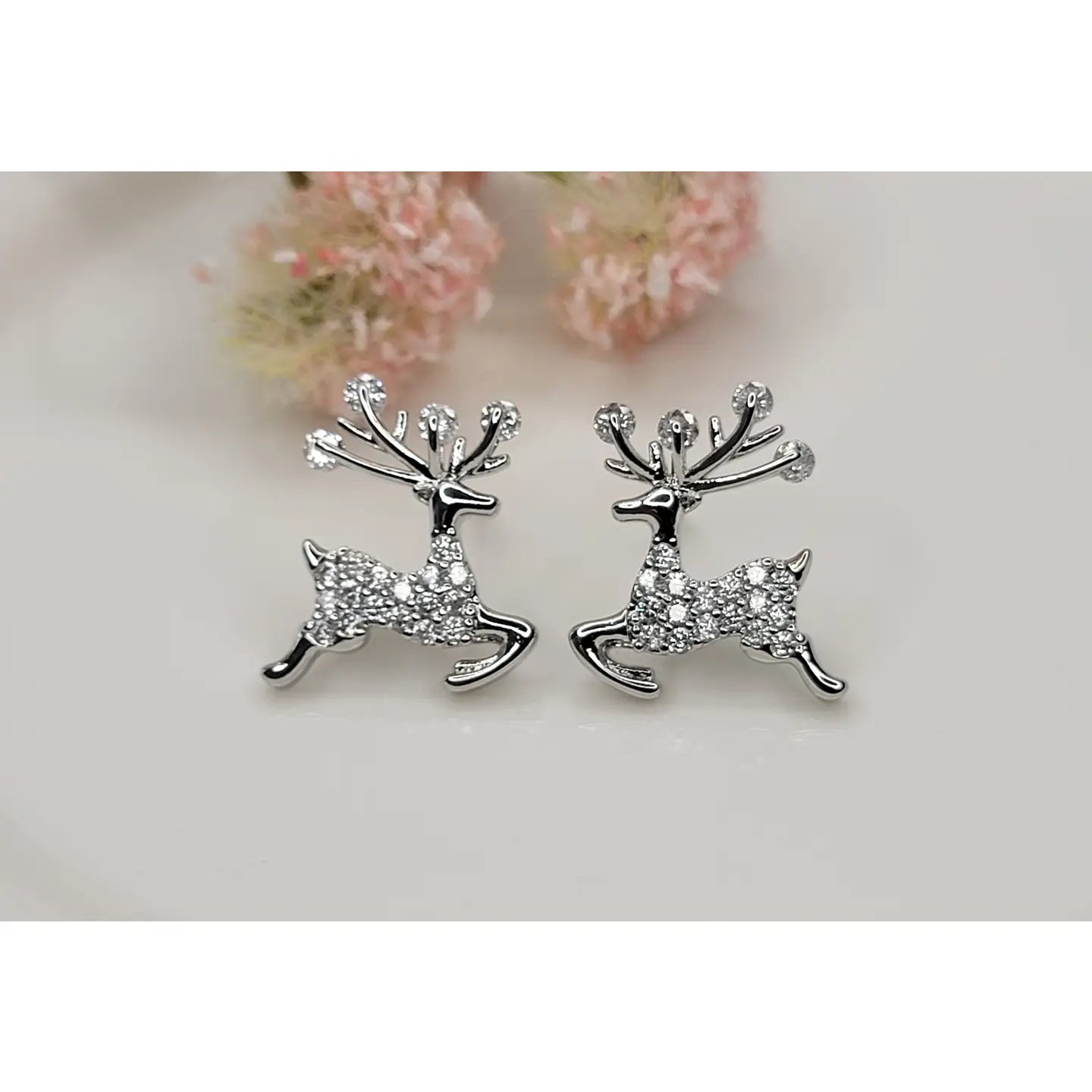 Deer Post Earrings-Silver