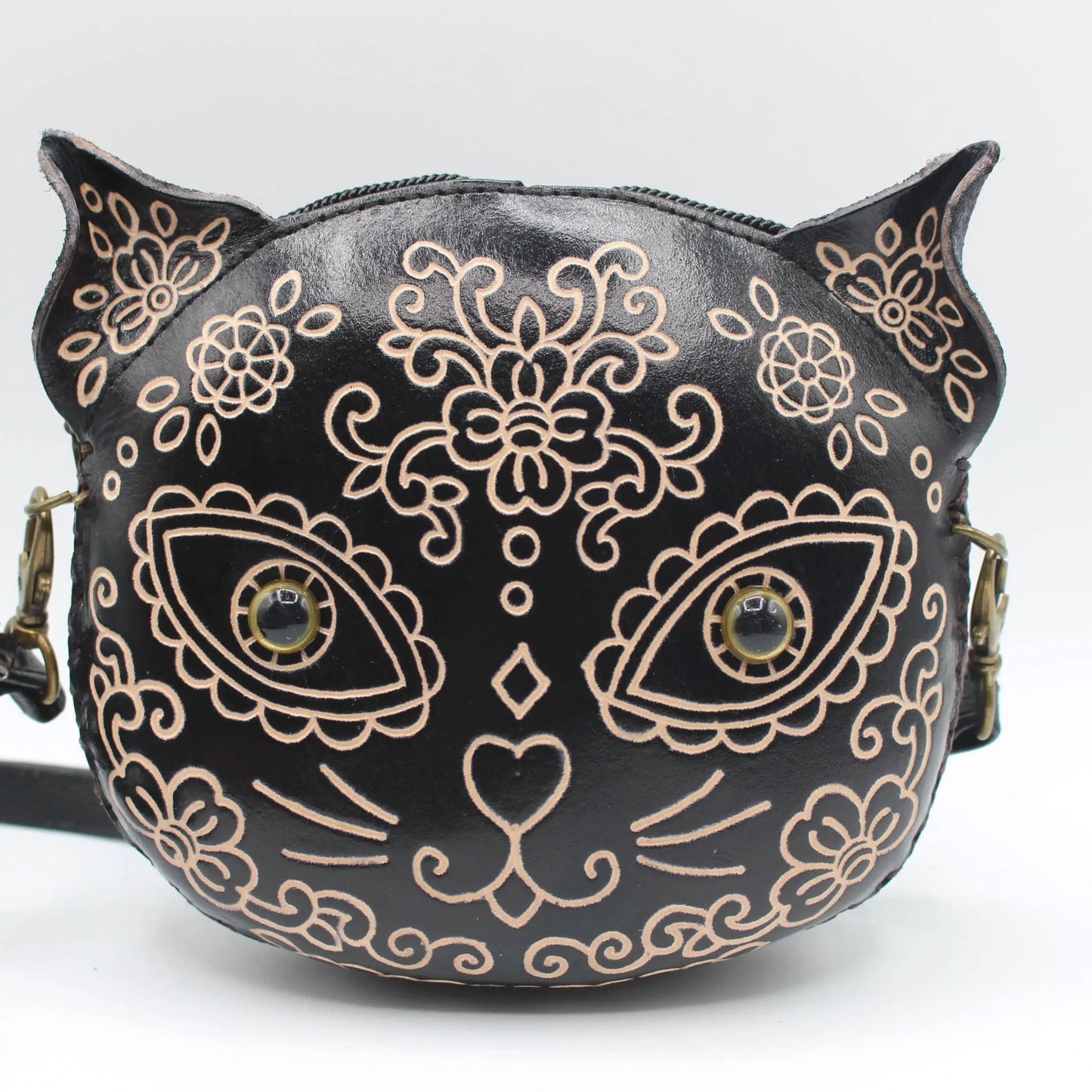 Sugar Skull Black Cat Little Purse Crossbody