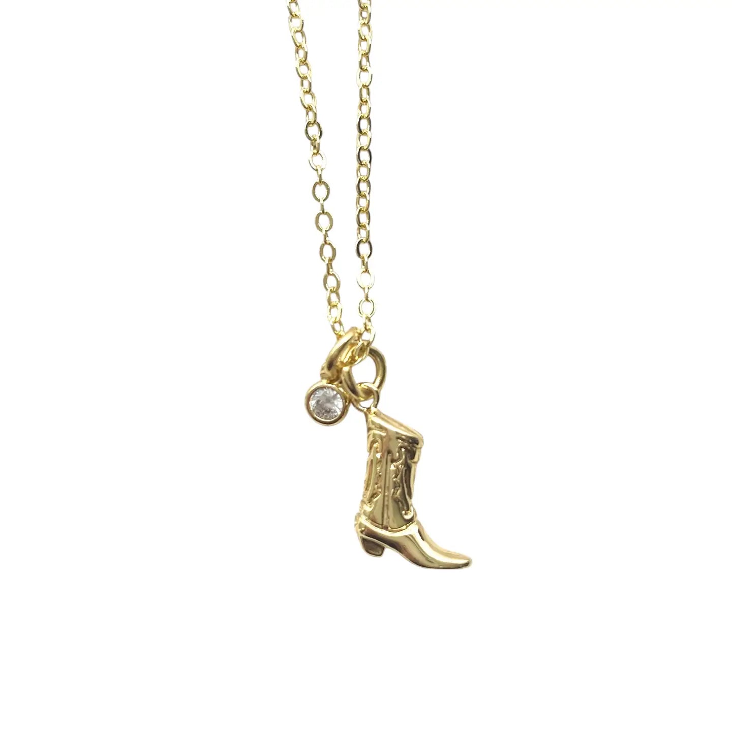 Cowboy Boot Necklace Dainty Jewelry Gold