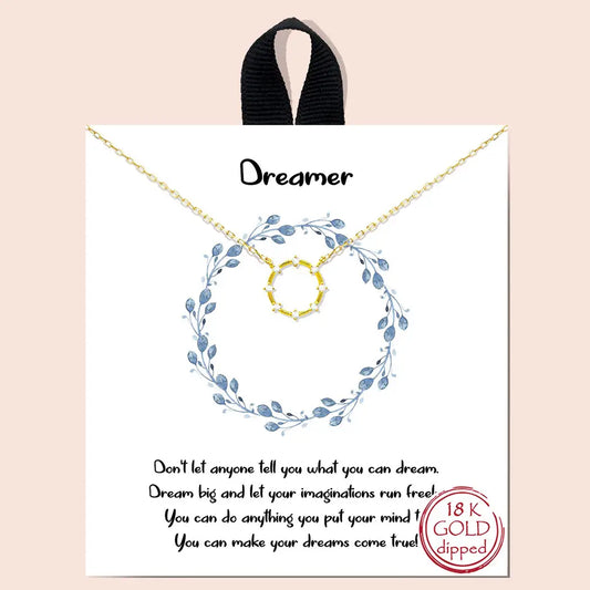 Gold-Dipped Dreamer Charm Necklace