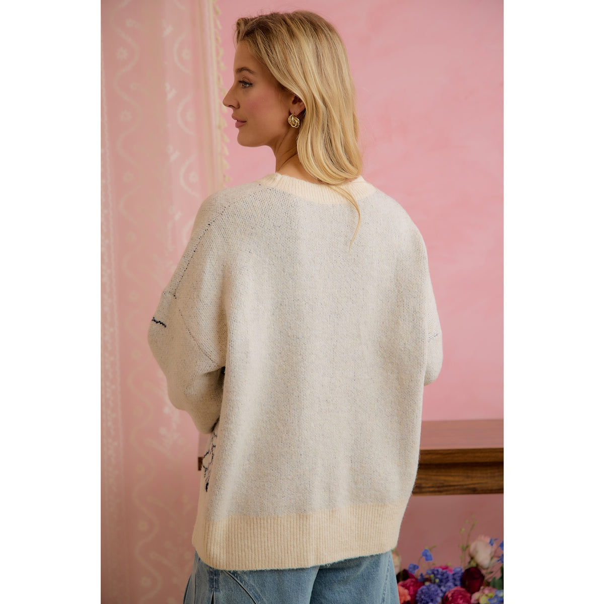 Halloween Pumpkin Bat Cozy Knit Sweater