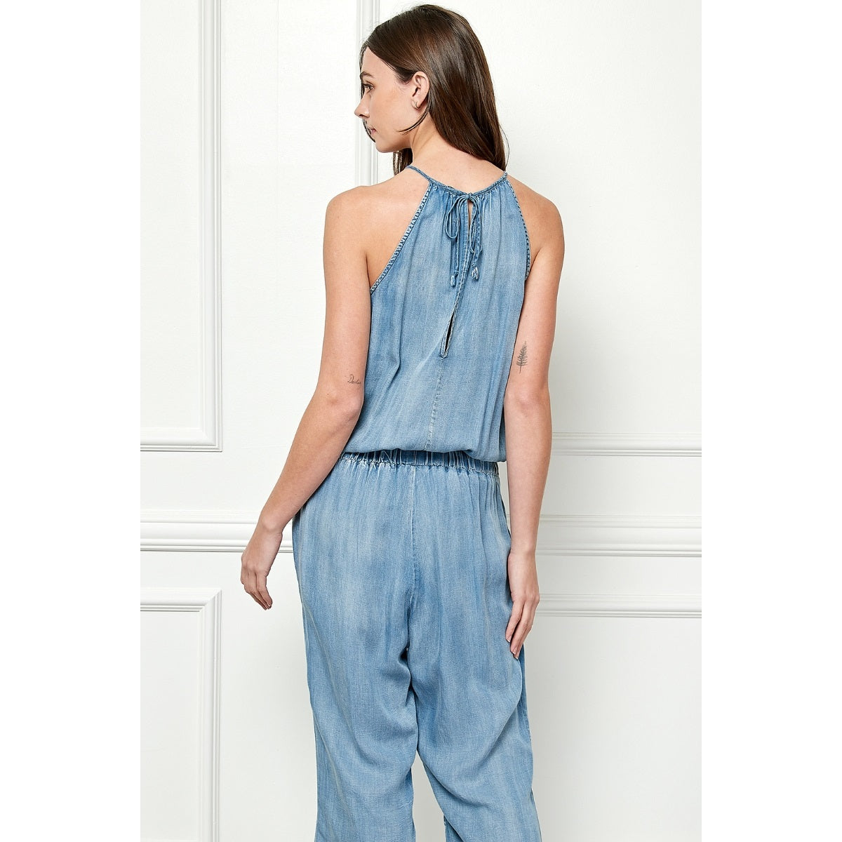 Sleeveless Cropped Tencel Jumpsuit