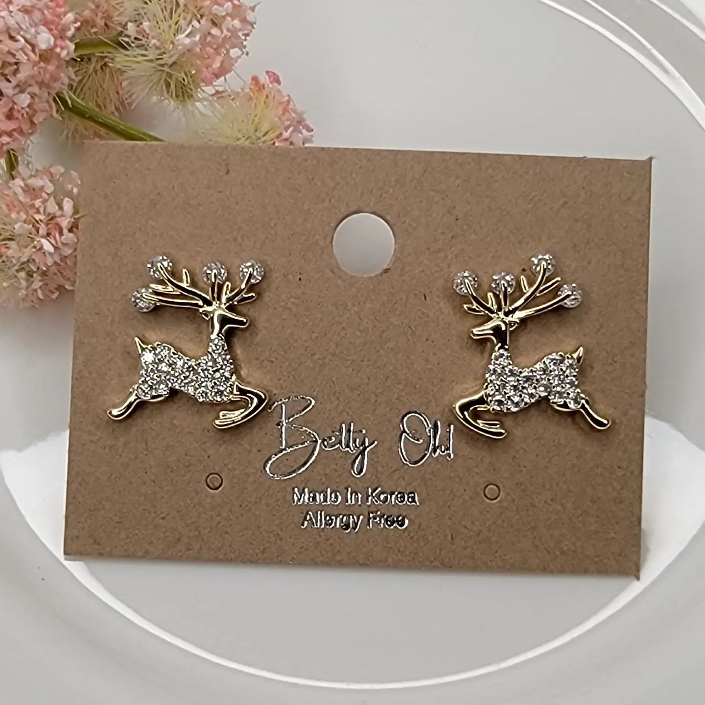Deer Post Earrings-Silver
