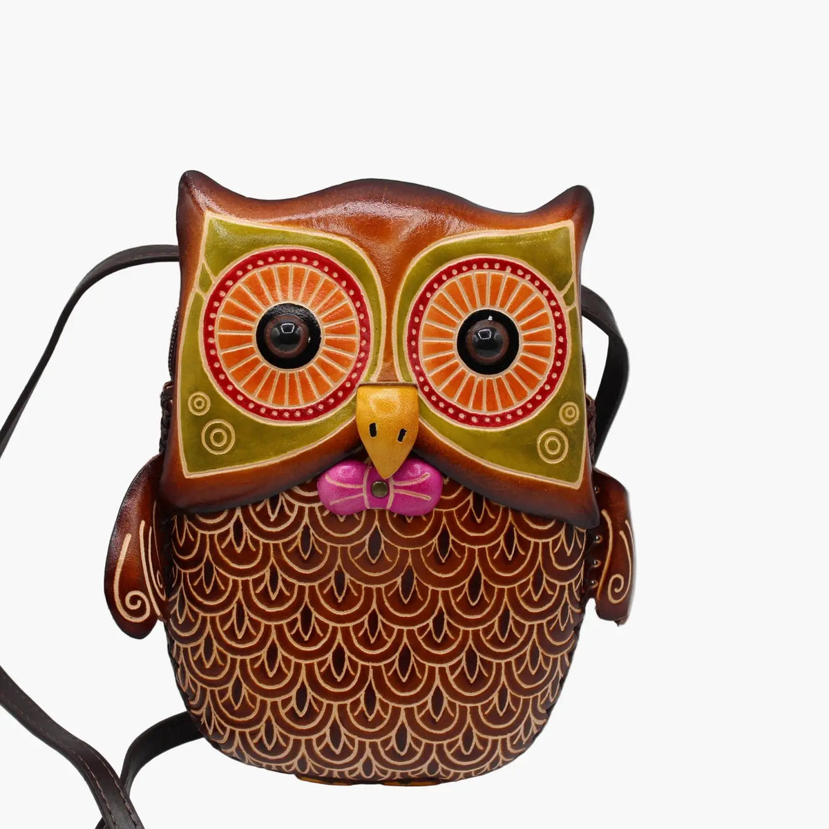 Leather Owl Backpack Cross-Body Purse Multi Use
