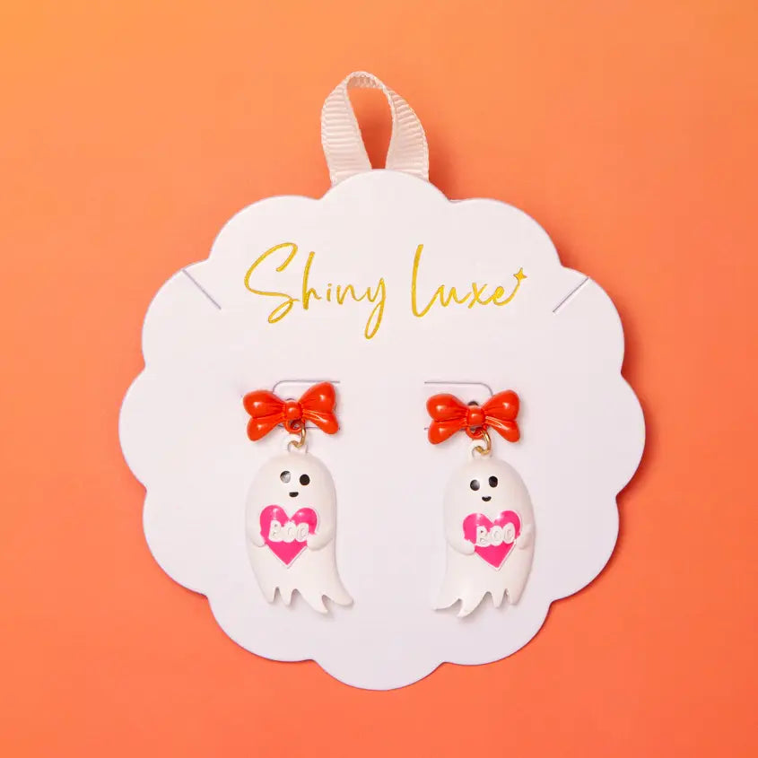 "Boo" Bow Ribbon Earrings