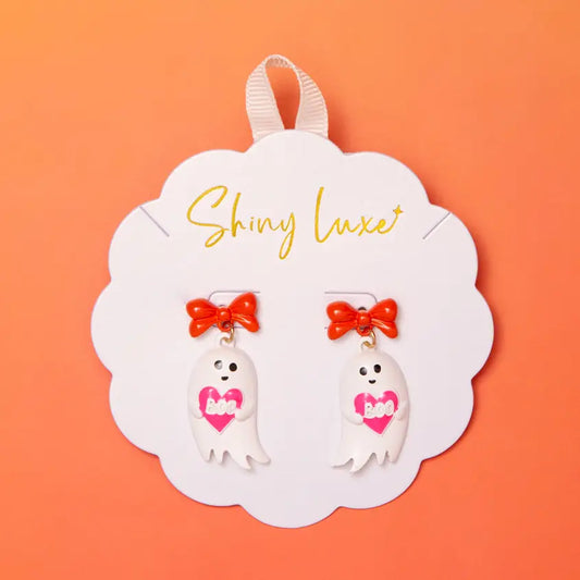 "Boo" Bow Ribbon Earrings