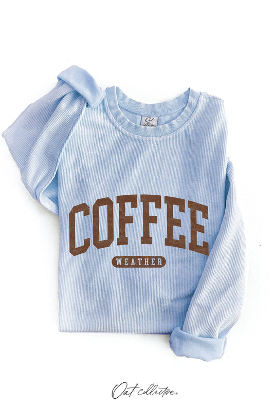 Coffee Weather Thermal Vintage Pullover-Light Sky