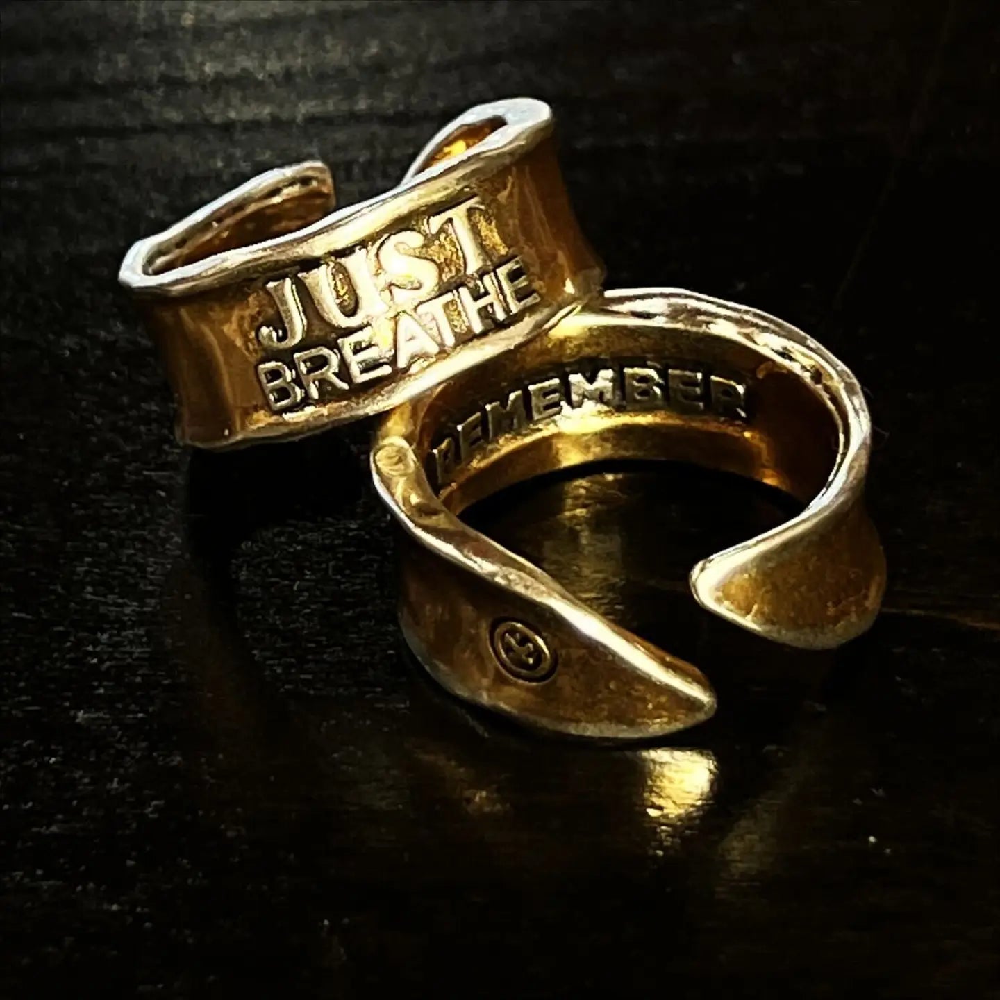 "Just Breathe" Remember Ring Adjustable Size 8-10