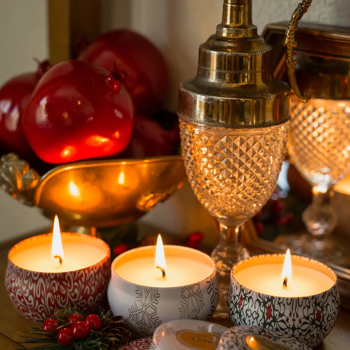 Holiday Trio Set of Three 4 oz Candle Travel Tins