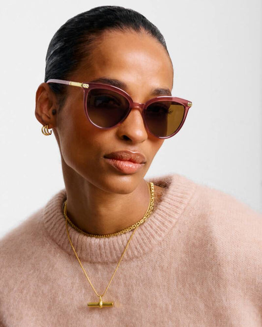 Ravello Round Sunglasses-Cherry