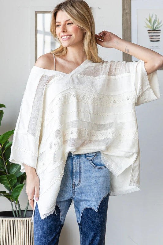 Marla Washed Fabric Mixed Top