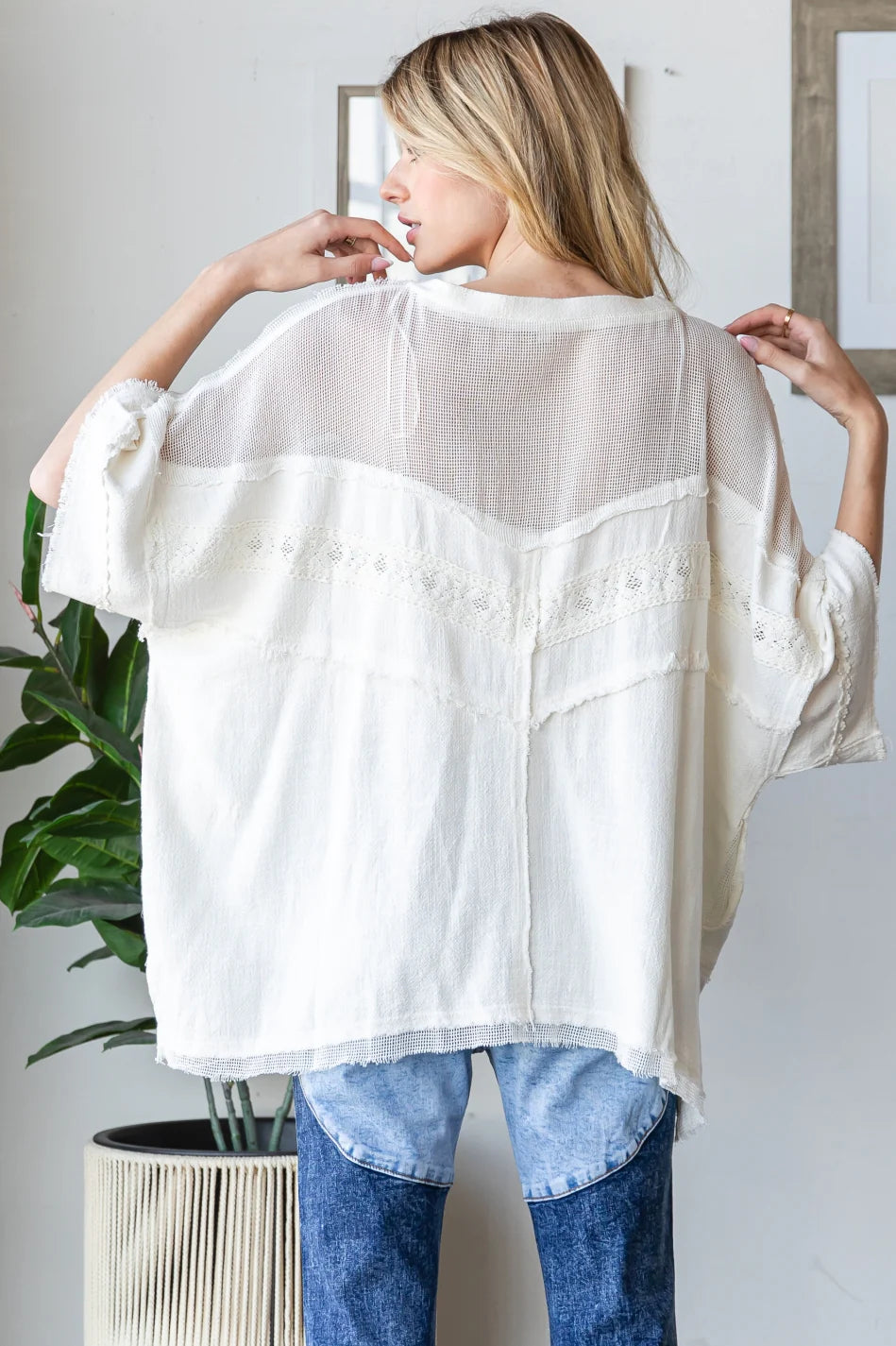 Marla Washed Fabric Mixed Top